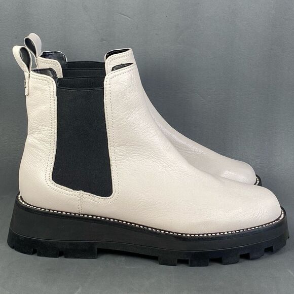Karl Lagerfeld Paris Women's Classic Mayde Leather Lug-Sole Ankle Boot size  9.5 - Picture 1 of 11